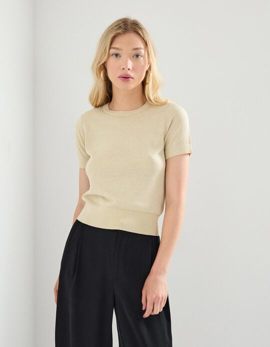 Comprar Online T-shirt Lurex, Mulher, Dourado