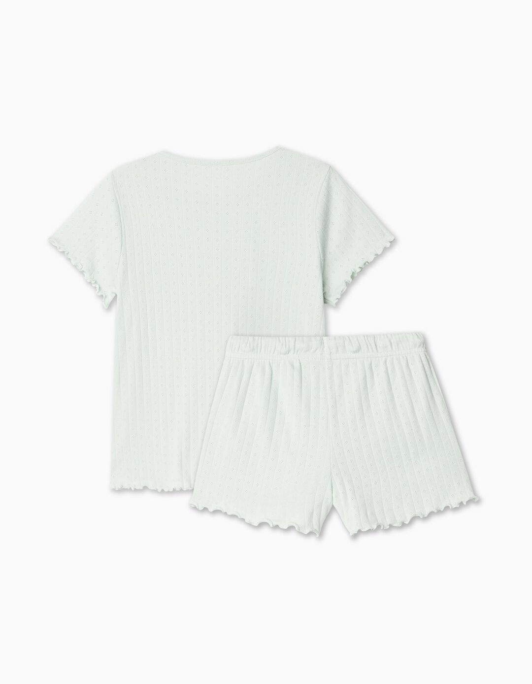 Ribbed Pajamas, Girl, Green