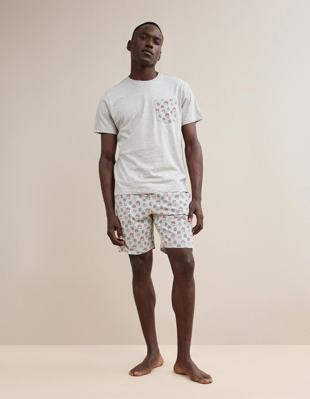 Pijama Jersey, Homem, Cinzento