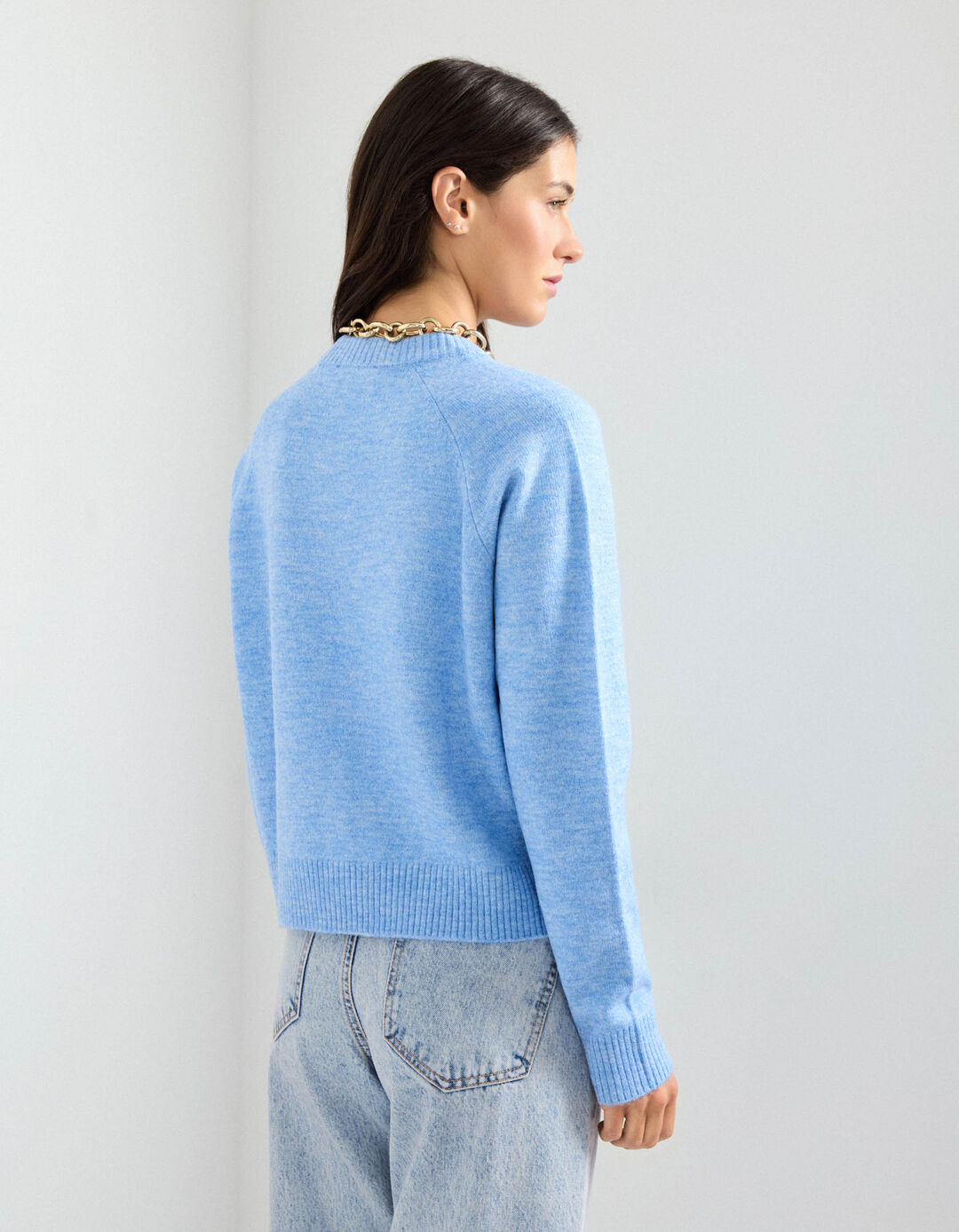 Camisola de Malha, Mulher, Azul Claro