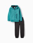 Tracksuit for Boys, Turquoise/Dark Grey
