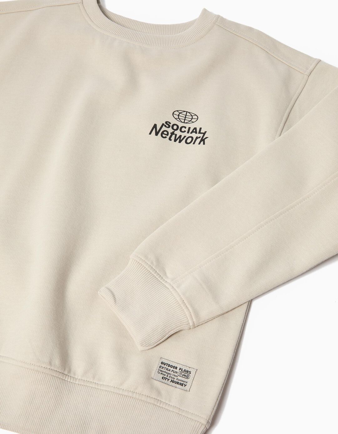 Sweatshirt de Felpa, Menino, Cinzento