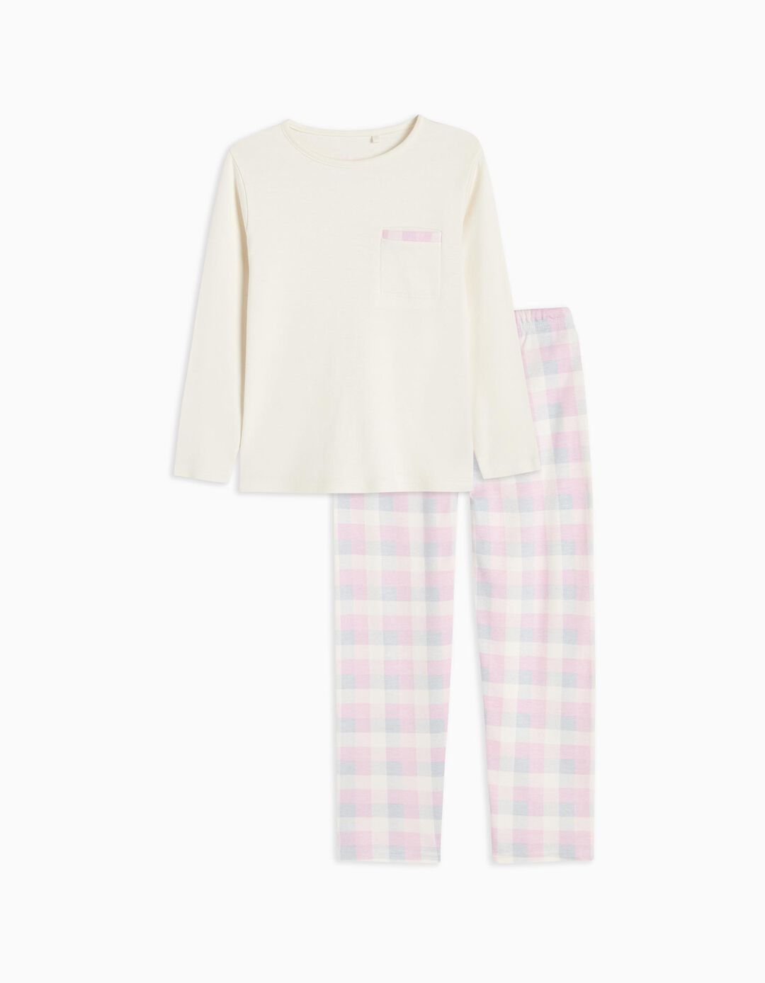 Pijama Vichy, Menina, Bege