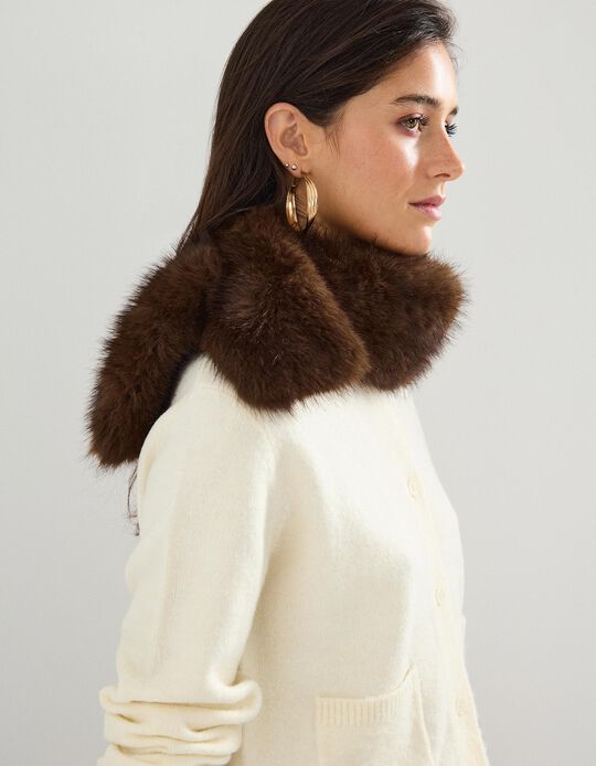 Comprar Online Cachecol de Pelo Sintético, Mulher, Castanho