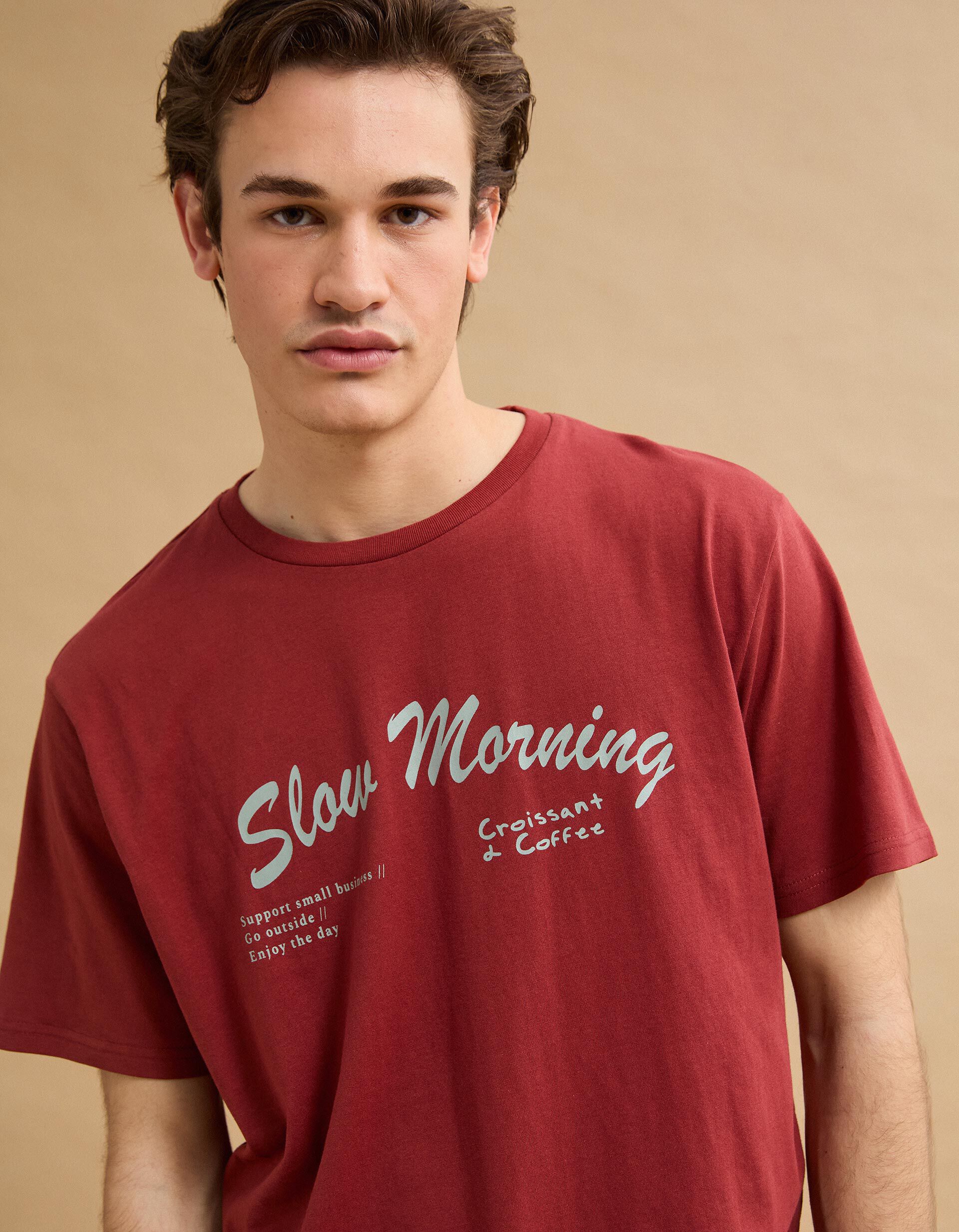 Comprar Online T-shirt Jersey Estampado, Homem, Vermelho