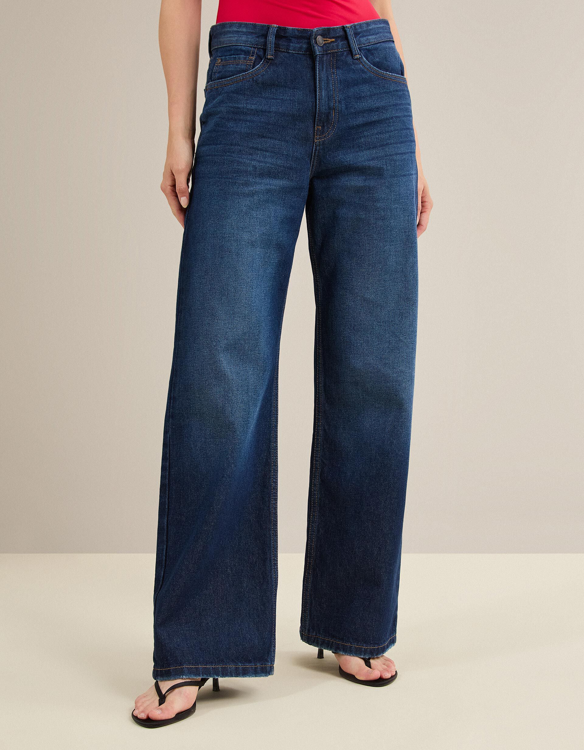 Comprar Online Cal&ccedil;as De Ganga 'Wide Leg', Mulher, Azul Escuro