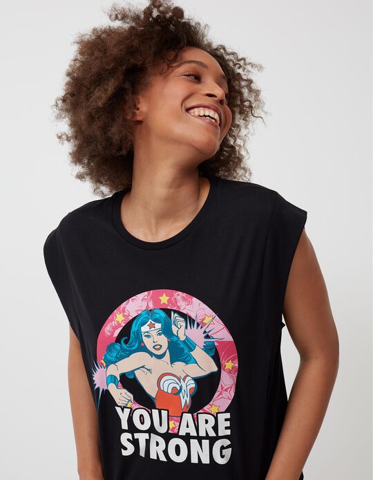 T-shirt 'Wonder Woman', Mulher, Preto