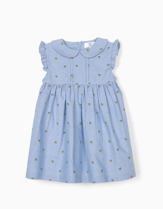 Dress with Bloomer Shorts for Baby Girls 'Bees', Blue