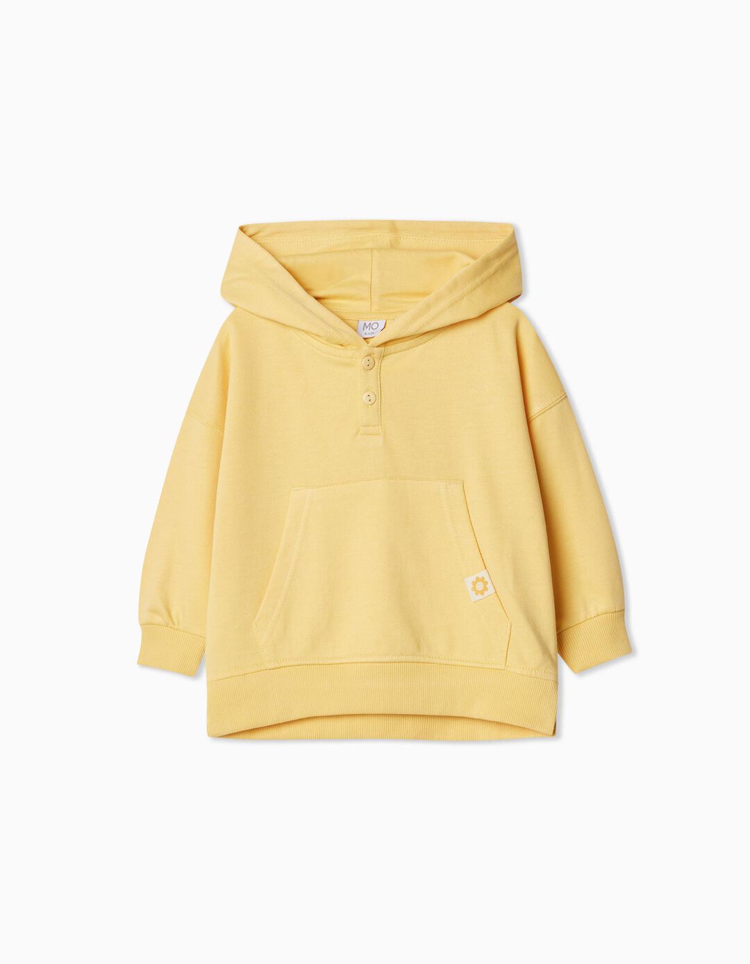 Fleece Hooded Sweatshirt, Baby Girl, Light Yellow