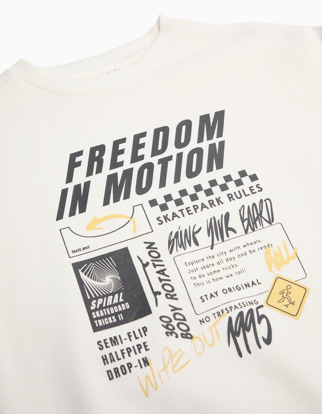 Sweatshirt de Felpa Estampado, Menino, Branco