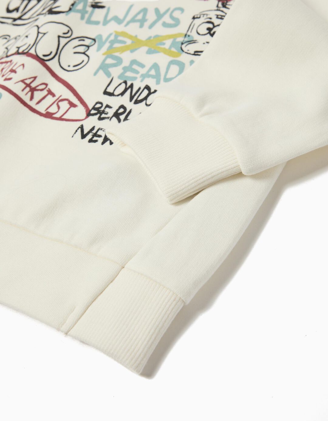 Sweatshirt com Capuz, Menino, Branco