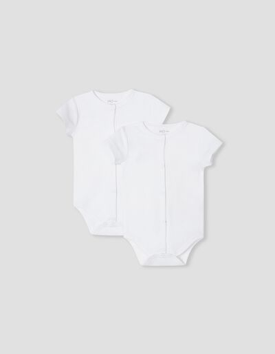 2 Short Sleeves Bodies Pack, Baby, White