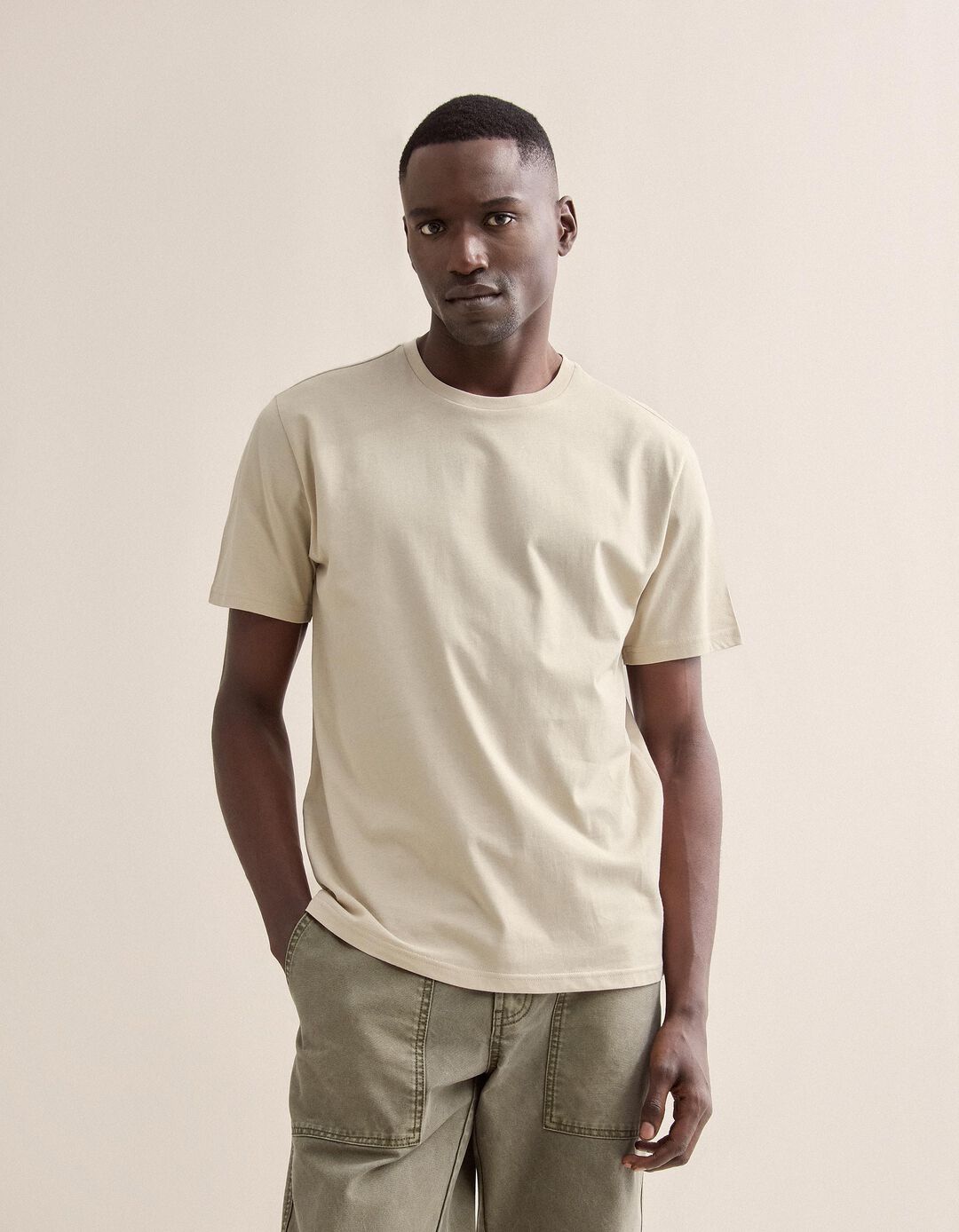 T-shirt, Homem, Bege Claro