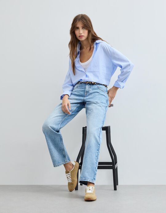 Comprar Online Cal&ccedil;as de Ganga 'Straight Fit', Mulher, Azul Claro