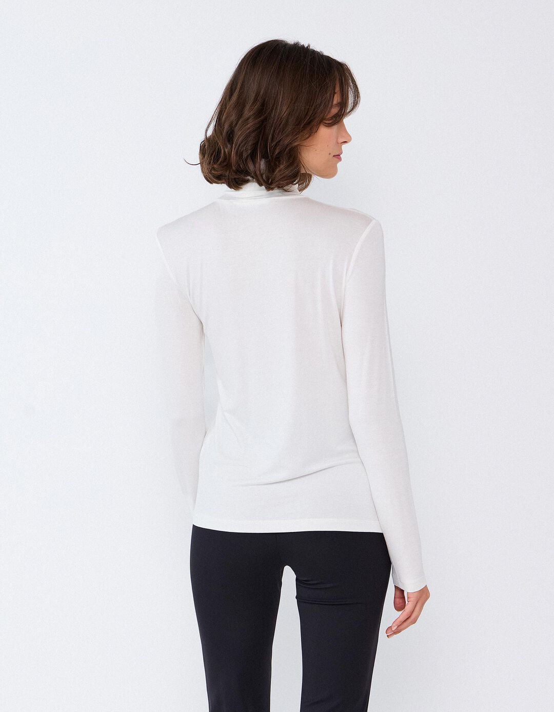 Camisola De Gola Alta, Mulher, Bege Claro