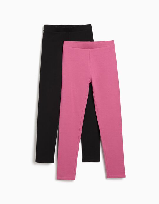 Comprar Online Pack 2 Leggings, Menina, Rosa Escuro 