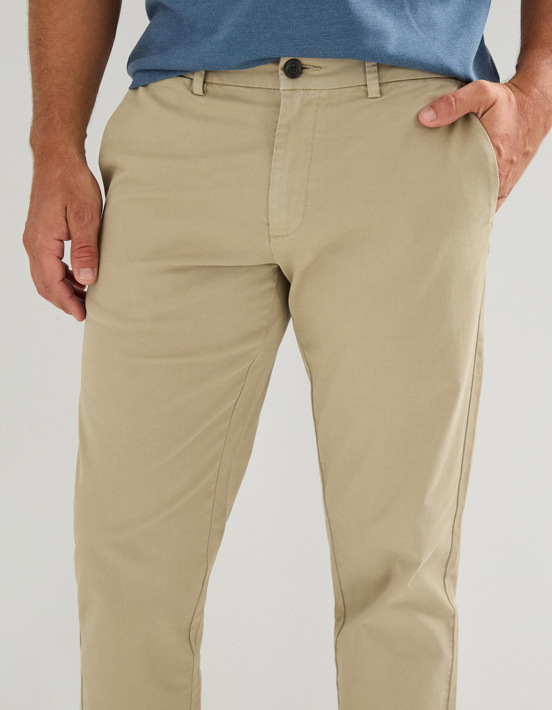 Comprar Online Cal&ccedil;as Chino Slim, Homem, Bege