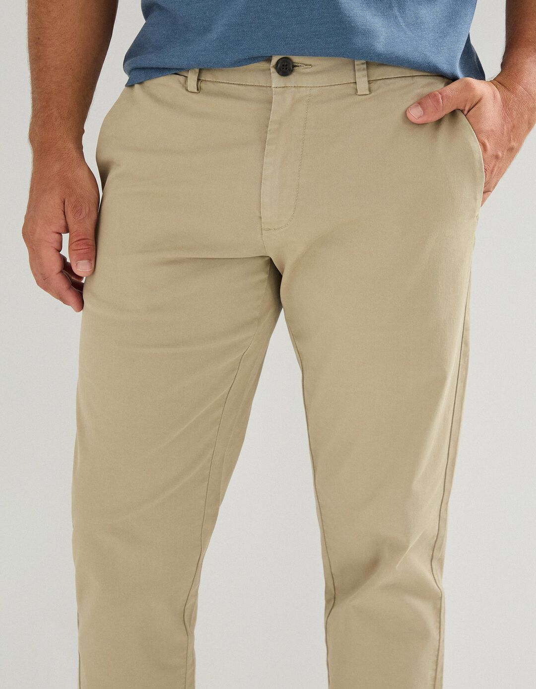 Calças Chino Slim, Homem, Cinzento