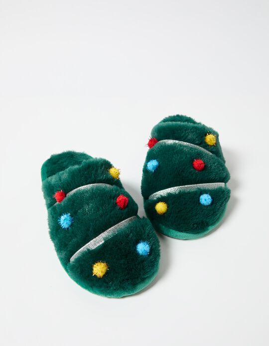 Comprar Online Chinelos de Quarto de Natal, Mulher, Verde Escuro