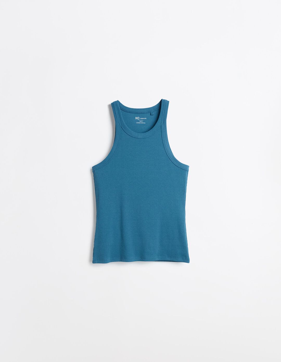 Tank Top Canelado, Mulher, Azul
