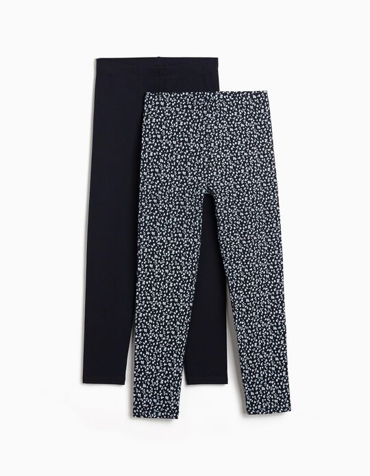 Comprar Online Pack 2 Leggings, Menina, Azul Escuro