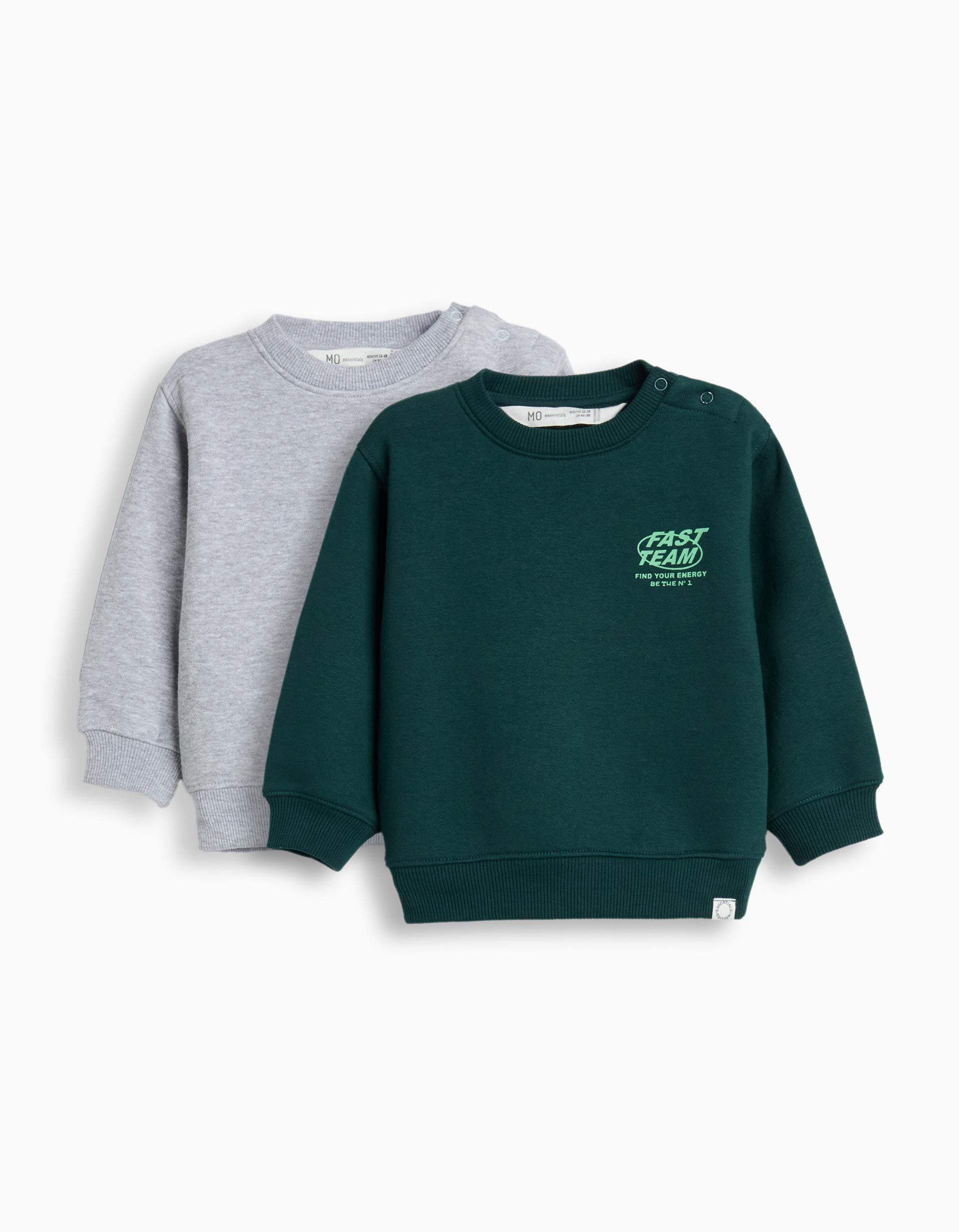 Comprar Online Pack 2 Sweatshirts de Felpa, Menino, Verde Escuro