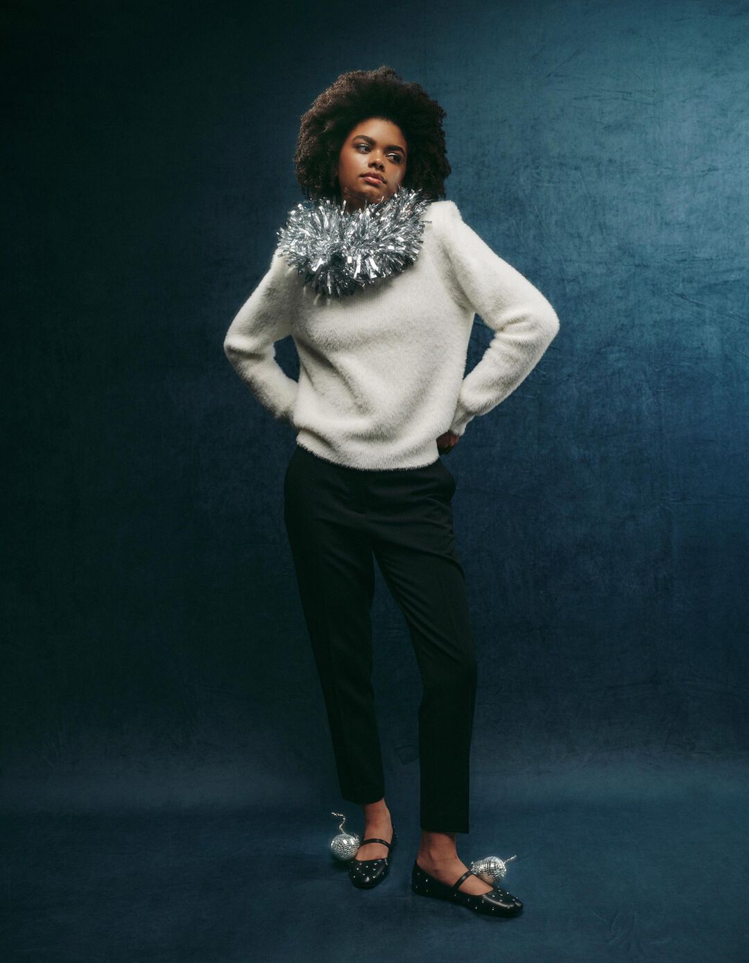 Camisola com Efeito de Pelo, Mulher, Branco