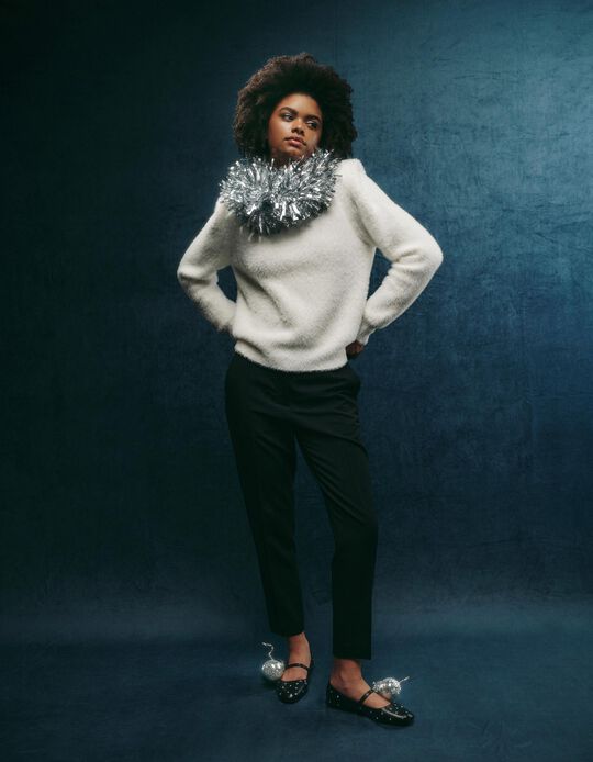 Comprar Online Camisola com Efeito de Pelo, Mulher, Branco