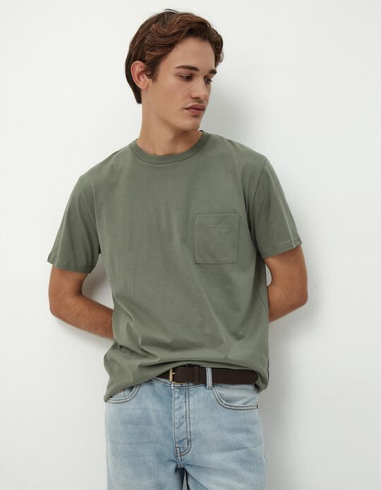Comprar Online T-shirt Bolso, Homem, Verde