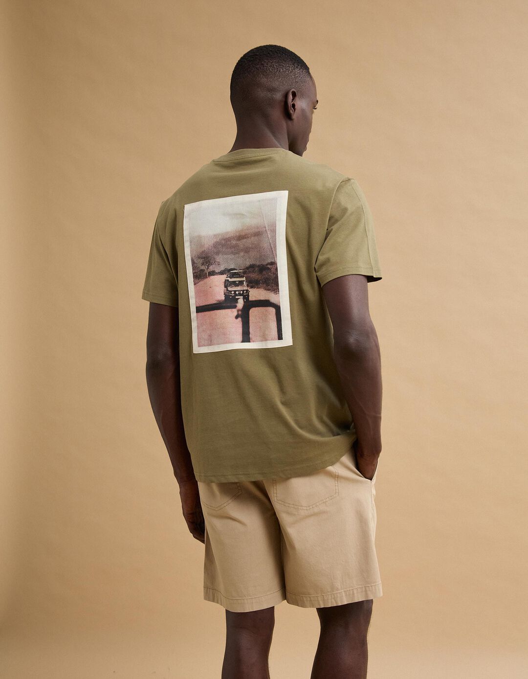 T-shirt Jersey Estampada, Homem, Verde Escuro