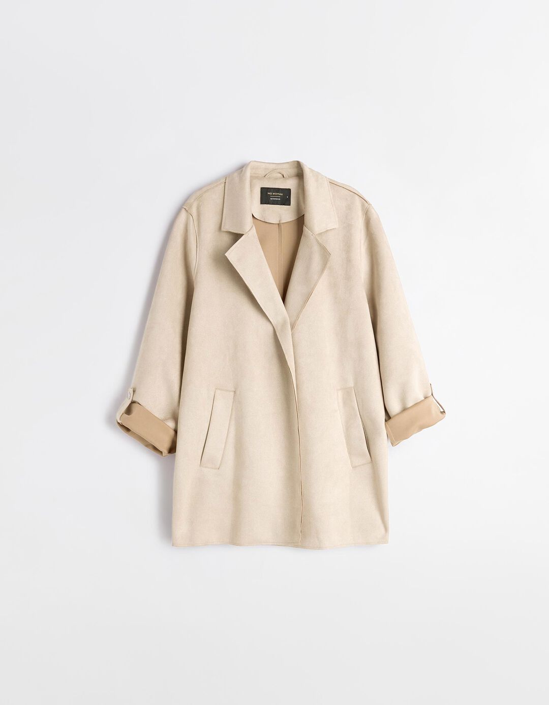 Blazer Efeito Camurça, Mulher, Bege Claro