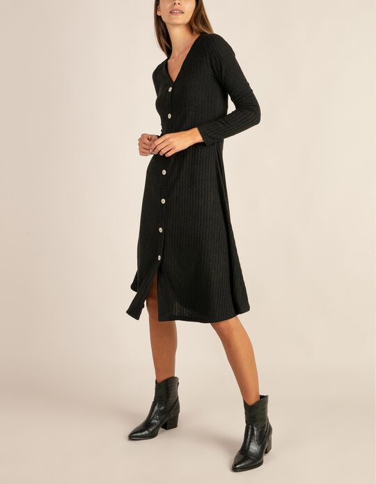 Vestido em malha canelada