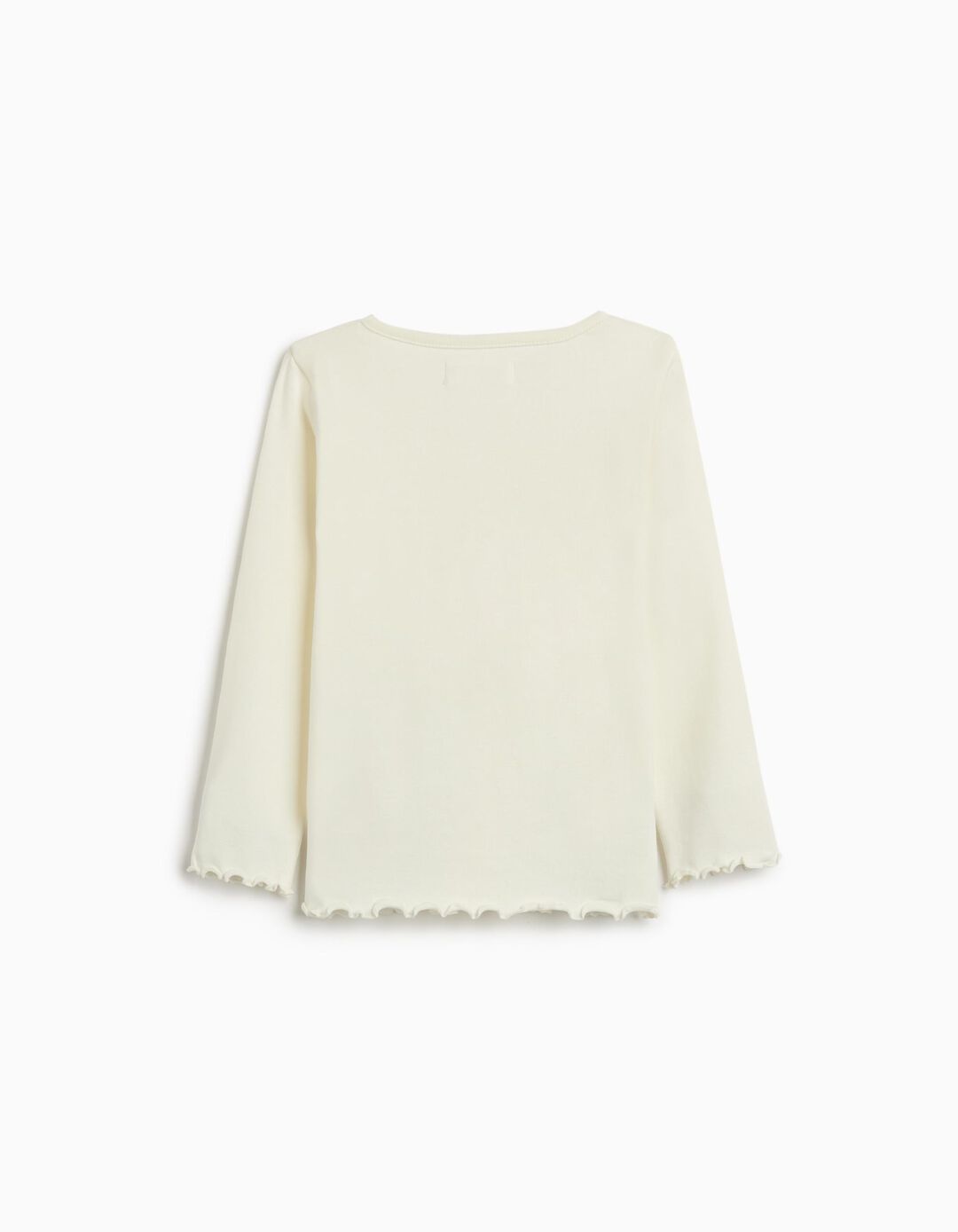 T-shirt de Manga Comprida, Menina, Branco