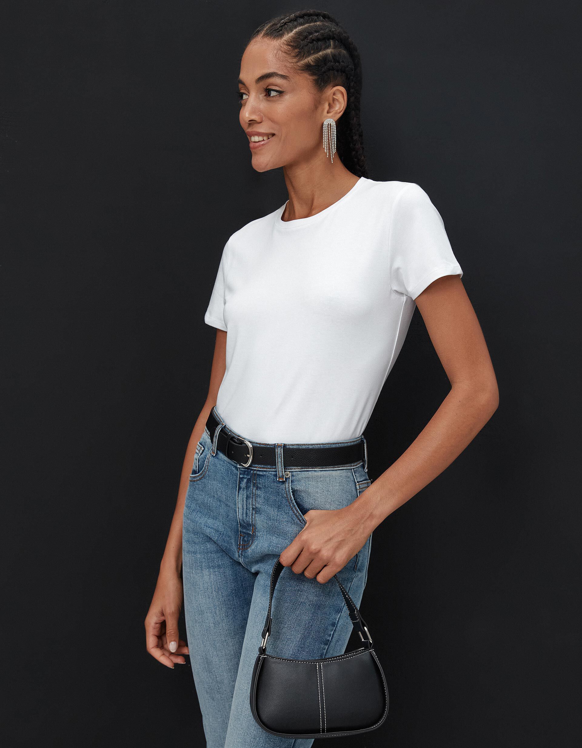Comprar Online T-shirt B&aacute;sica, Mulher, Branco