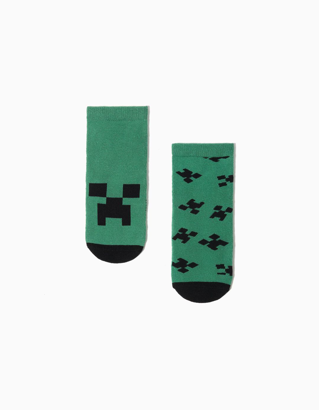 Pack 2 Meias Antiderrapantes 'Minecraft', Menino, Verde