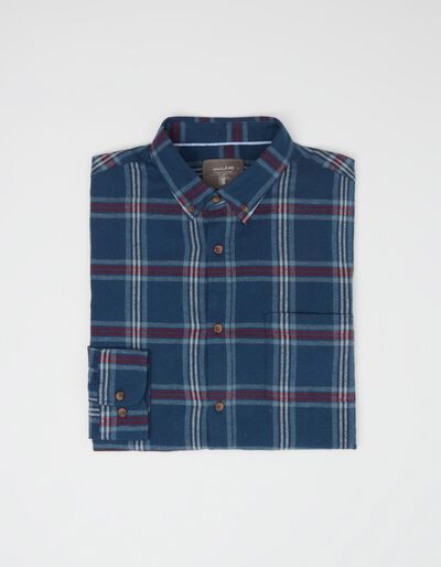 Plaid Flannel Shirt, Men, Blue