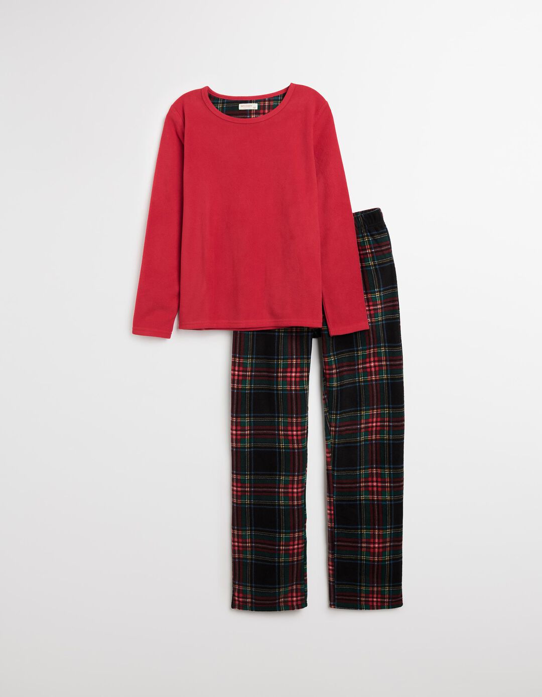 Pijama Polar Natal, Mulher, Vermelho Escuro