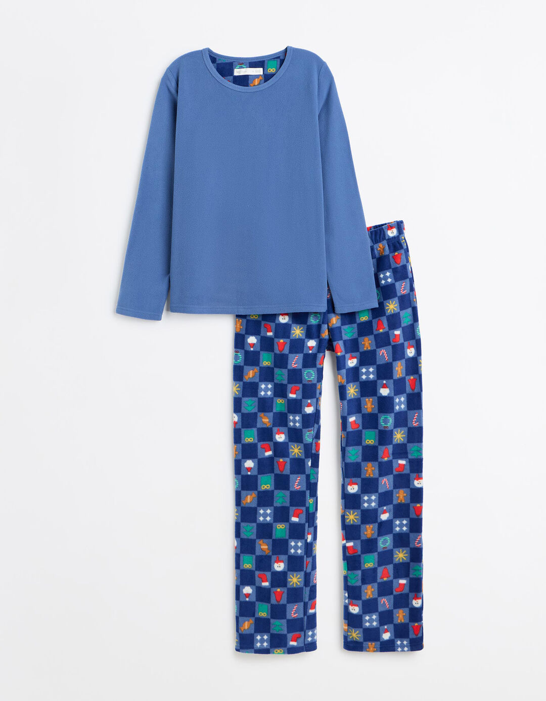Pijama Polar De Natal, Mulher, Azul