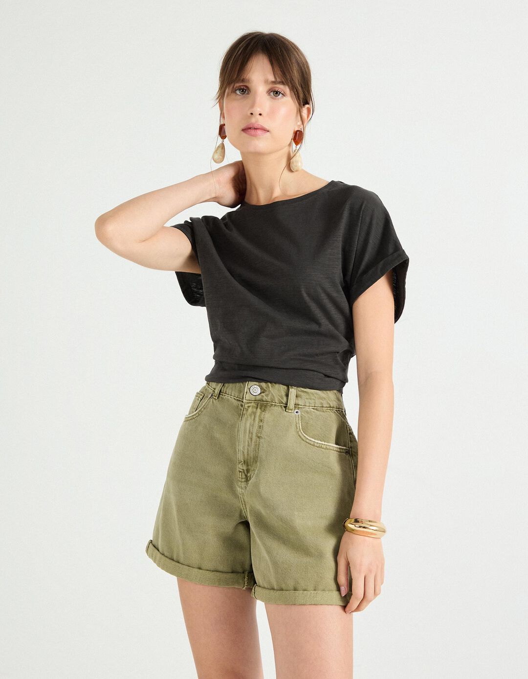 T-shirt, Mulher, Cinzento Escuro