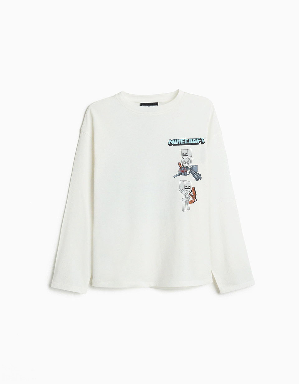 Comprar Online T-shirt Manga Comprida 'Minecraft', Menino, Branco