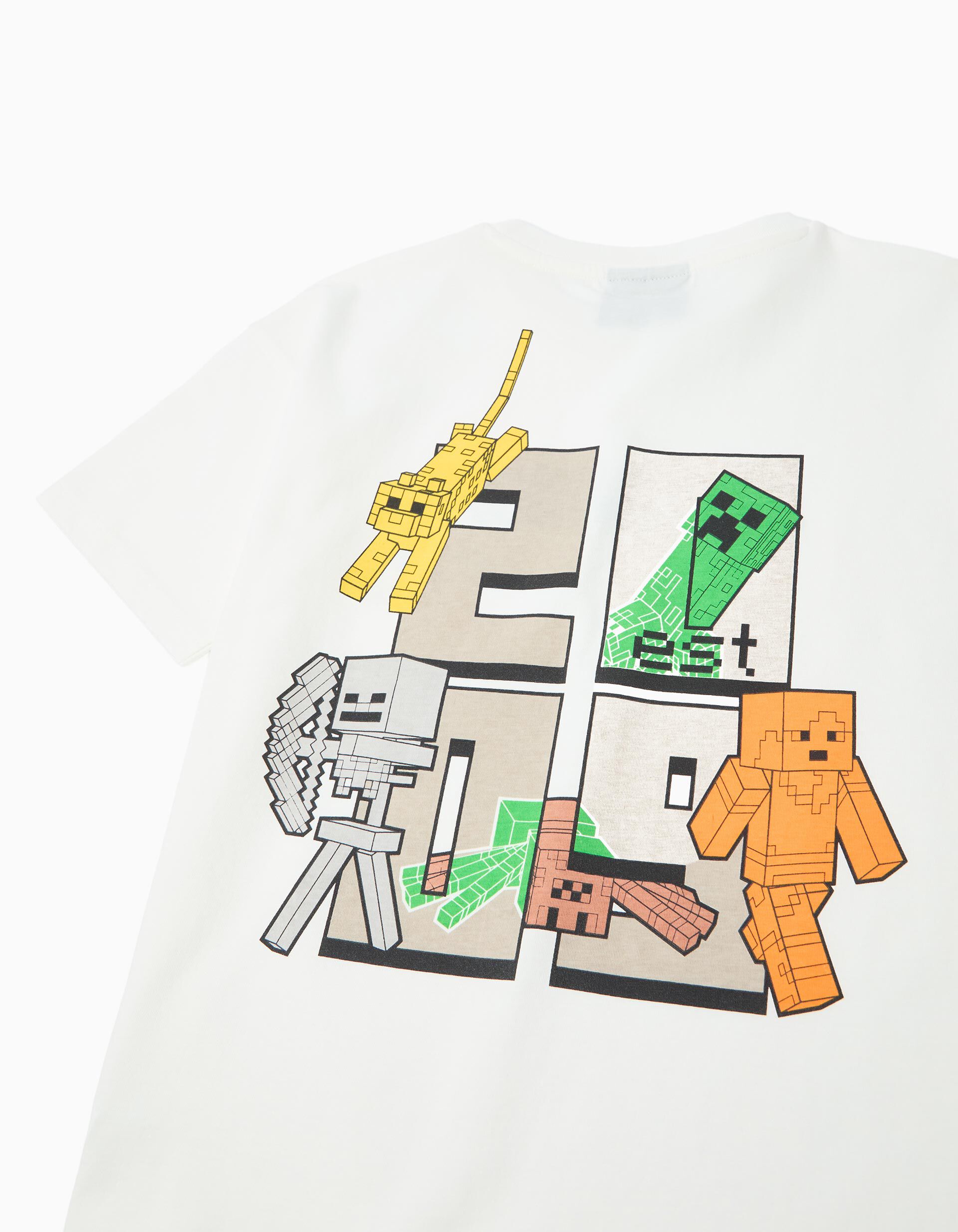 Comprar Online T-shirt Manga Curta 'Minecraft', Menino, Branco