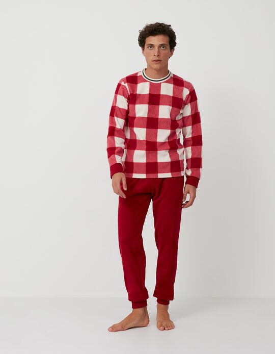 Polar Fleece Pyjamas, Men, Red