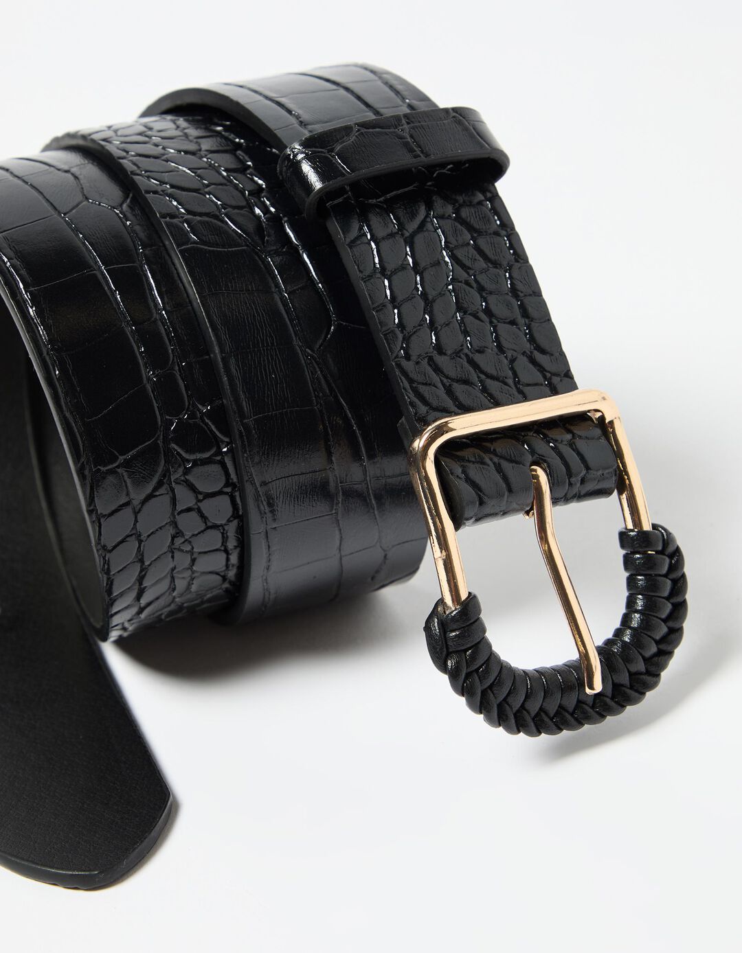 Cinto Efeito 'Crocodilo', Mulher, Preto