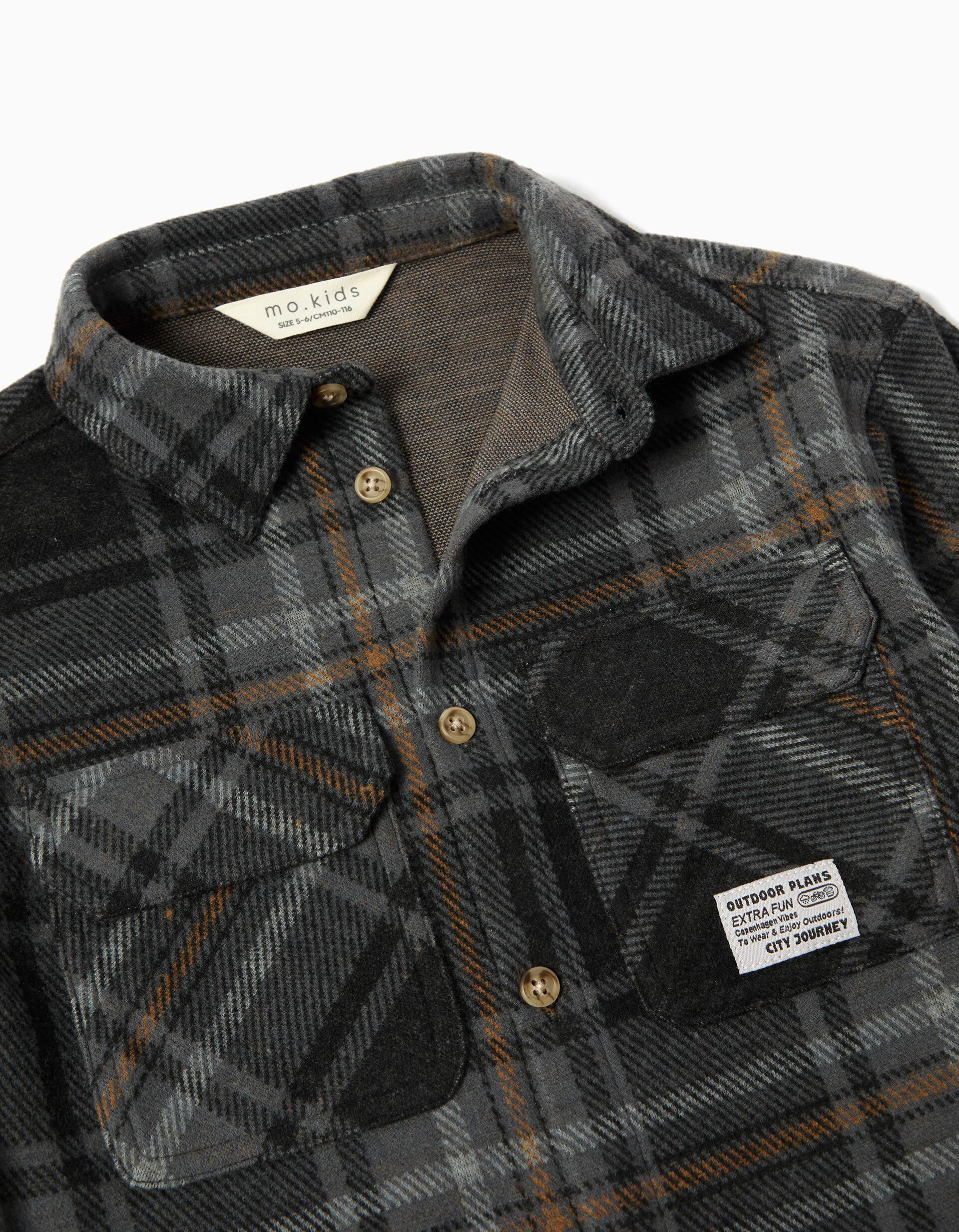 Comprar Online Sobrecamisa Xadrez, Menino, Cinzento Escuro 