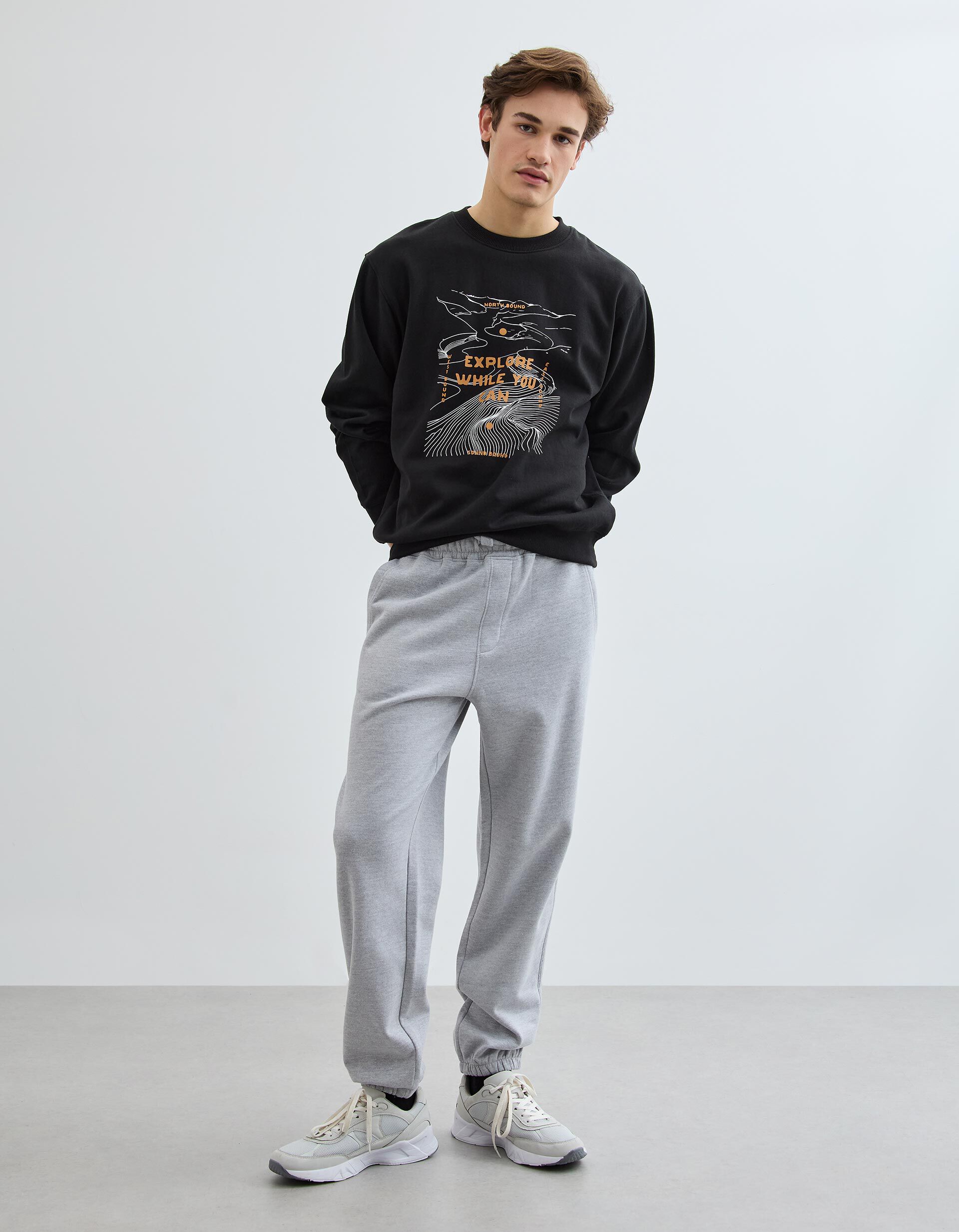 Comprar Online Cal&ccedil;as Jogging de Felpa, Homem, Cinzento Claro