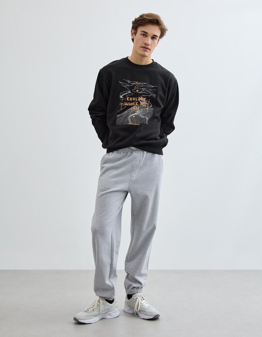 Comprar Online Cal&ccedil;as Jogging de Felpa, Homem, Cinzento Claro