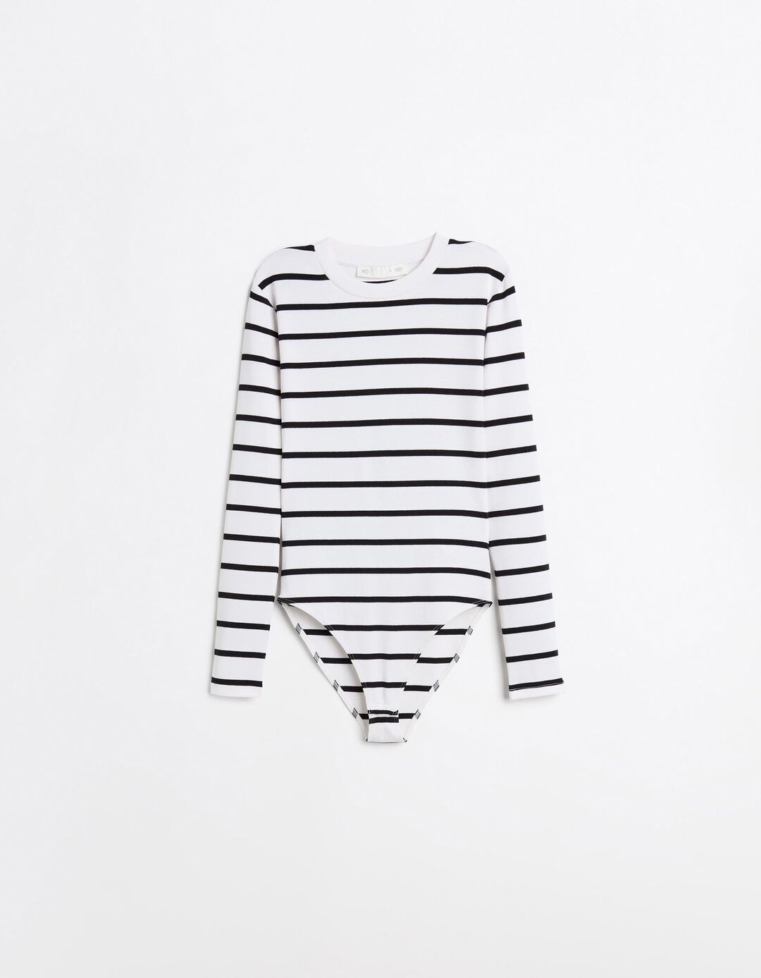 Body de Manga Comprida Riscas, Mulher, Preto