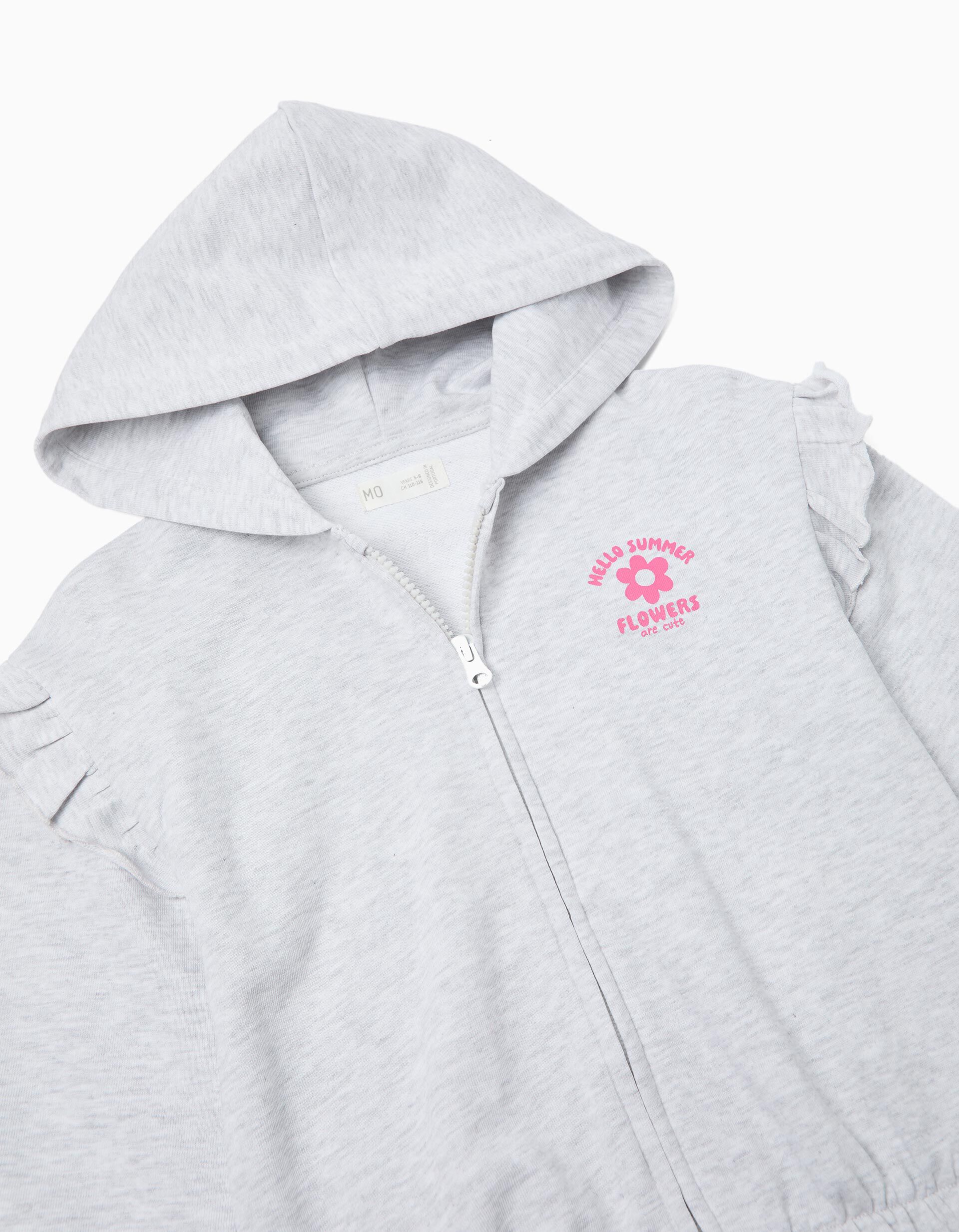 Comprar Online Casaco de Felpa com Capuz, Menina, Cinzento Claro