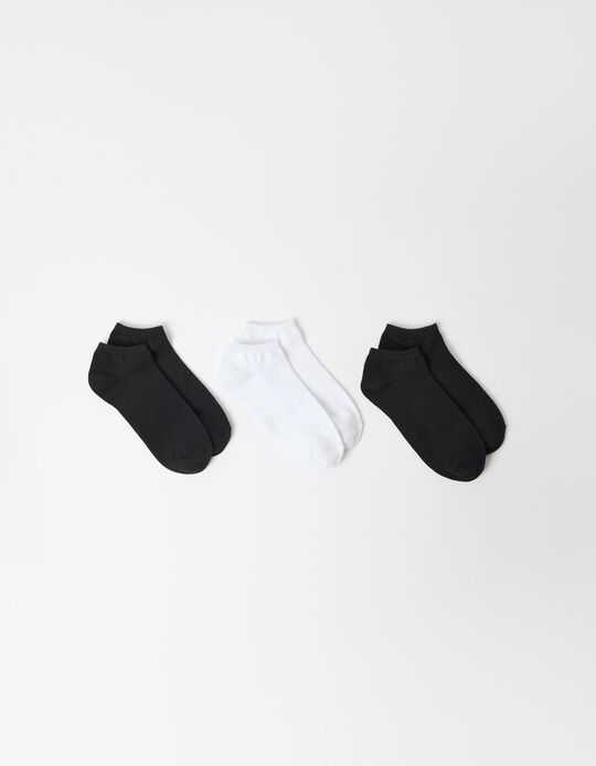 Comprar Online Pack 3 Pares de Meias Tornozelo, Mulher, Preto