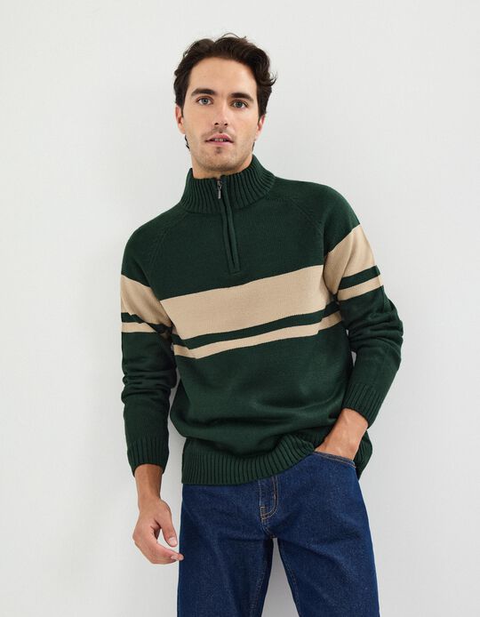 Comprar Online Camisola de Malha, Homem, Verde Escuro